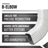 Amerimax 2 in. H X 3 in. W X 17 in. L White Aluminum B Gutter Elbow
