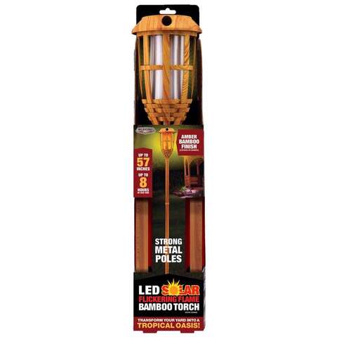 Blazing LEDz Amber Metal 57 in. Flickering Flame Bamboo Torch 1 pk, Pack of 12