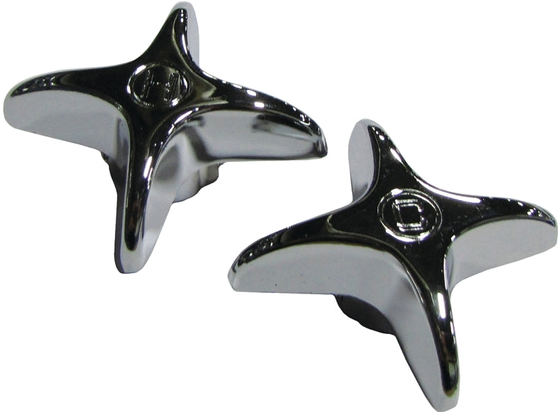 Plumb Pak PP805-112 Faucet Handle, V-Grip, For: Sink and Faucets, Chrome Plated