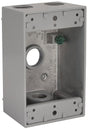 Hubbell 5321-5 Weatherproof Box, 18.3 cu-in, 4-Outlet, 1-Gang, Aluminum, Gray, Powder-Coated