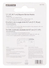 ProSource LR-398-PS Screw Hook, 9/16 in Opening, 3.8 mm Thread, 1-7/8 in L, Steel, Zinc