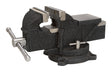 Vulcan JL25011 Bench Vise, 4 in Jaw Opening, 3/8 in W Jaw, 2.25 in D Throat, Cast Iron Steel, Serrated Jaw