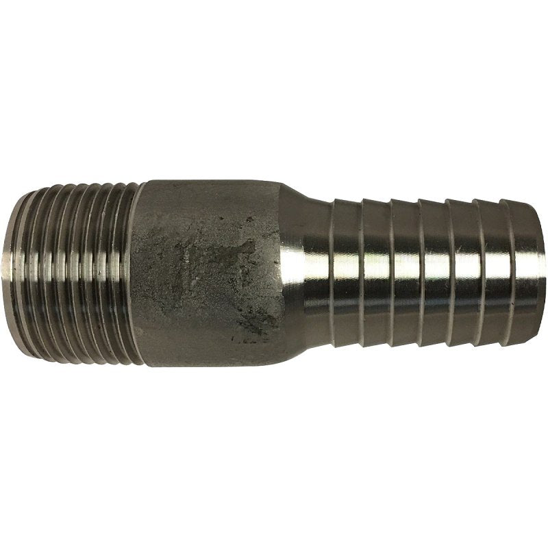 Midland Industries 973928LFBAG Adapter, 1-1/4 in, Hose Barbed, 1-1/4 in, MIP, 150 psi Pressure, Stainless Steel