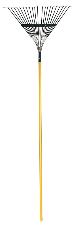 Rugg TT22-54 Deluxe Leaf Rake, Steel Tine, 22 in W Tine, 22-Tine, Hardwood Handle, 54 in L Handle
