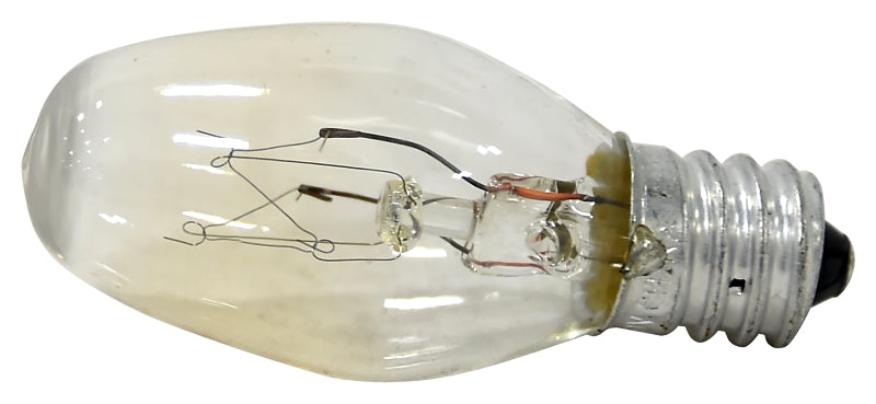 Sylvania 13543 Incandescent Lamp, Clear Lamp, 7 W, Candelabra E12 Lamp Base, C7 Lamp, 40 Lumens, 2850 K Color Temp
