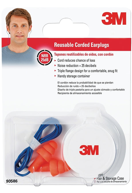 3M Tri-Flange 90586-00000 Ear Plugs, 26 dB NRR, Multi-Flange