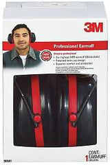 3M Pro Series 7100107419 Ear Muffs, 30 dB NRR, Black/Red