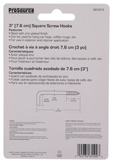 ProSource LR-395-PS Screw Hook, 13/16 in Opening, 6.5 mm Thread, 3 in L, Steel, Zinc