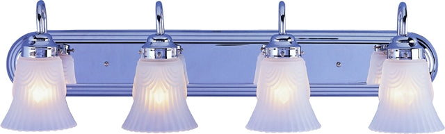 Boston Harbor RF-V-027-CH-3L Vanity Light Fixture, 60 W, 4-Lamp, A19 or CFL Lamp, Steel Fixture, Chrome Fixture