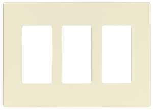 Eaton Cooper Wiring PJS PJS263LA Wallplate, 4.87 in L, 6-3/4 in W, 3 -Gang, Polycarbonate, Light Almond