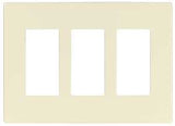 Eaton Cooper Wiring PJS PJS263LA Wallplate, 4.87 in L, 6-3/4 in W, 3 -Gang, Polycarbonate, Light Almond