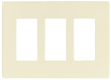 Eaton Cooper Wiring PJS PJS263LA Wallplate, 4.87 in L, 6-3/4 in W, 3 -Gang, Polycarbonate, Light Almond