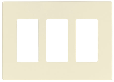 Eaton Cooper Wiring PJS PJS263LA Wallplate, 4.87 in L, 6-3/4 in W, 3 -Gang, Polycarbonate, Light Almond
