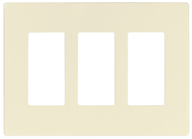 Eaton Cooper Wiring PJS PJS263LA Wallplate, 4.87 in L, 6-3/4 in W, 3 -Gang, Polycarbonate, Light Almond