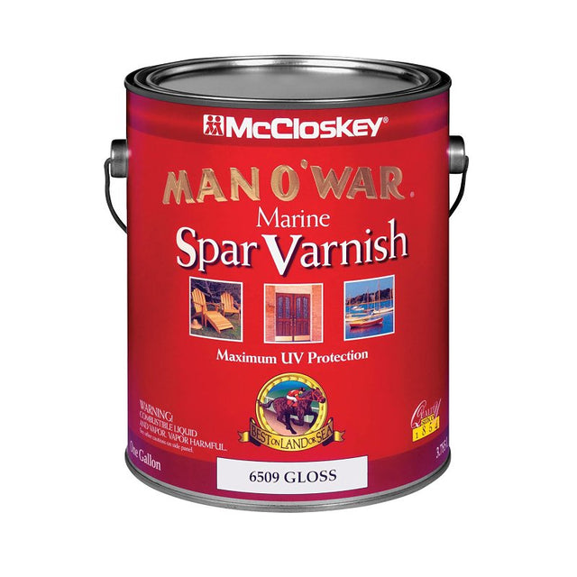 McCloskey Man O' War 080.0006509.007 Marine Spar Varnish, Gloss, Liquid, 1 gal, Pail, Pack of 2