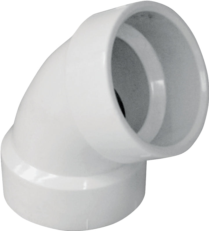 IPEX 192603L Pipe Elbow, 3 in, Hub, 60 deg Angle, PVC, White, SCH 40 Schedule