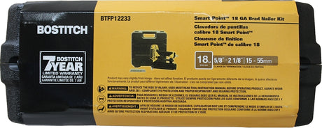 Bostitch BTFP12233 Brad Nailer Kit, 100 Magazine, Glue Collation, 5/8 to 2-1/8 in L Fastener, 1.15 cfm Air