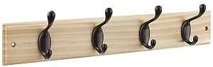 National Hardware B8170 S827-139 Hook Rail, 4-Hook, Wood, Oil-Rubbed Bronze