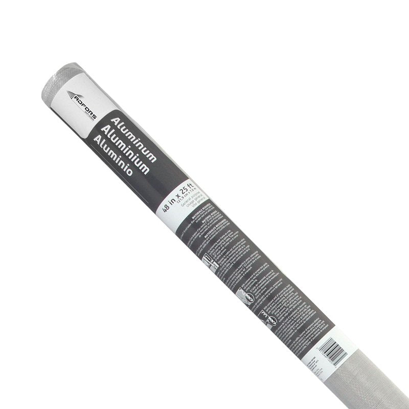 Adfors 10207 Screen Wire, 25 ft L, 48 in W, Aluminum, Bright
