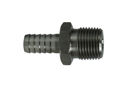 Midland Industries 73951 Nipple, 1/4 in, Hose Barb, 1/4 in, MIP, 300 psi Pressure, Stainless Steel