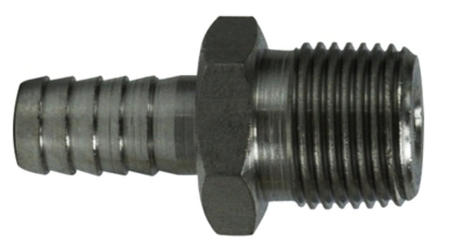 Midland Industries 73954 Nipple, 3/4 in, Hose Barb, 3/4 in, MIP, 300 psi Pressure, Stainless Steel