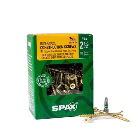 SPAX Multi-Material No. 9 in. X 2-1/2 in. L T-20+ Flat Head Serrated Construction Screws