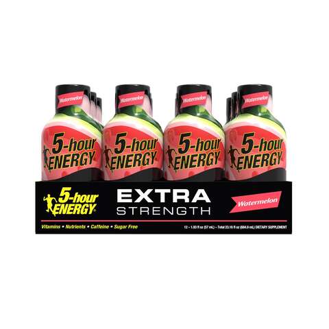 5-hour Energy Watermelon Sugar Free Watermelon Energy Shot 1.93 oz, Pack of 12