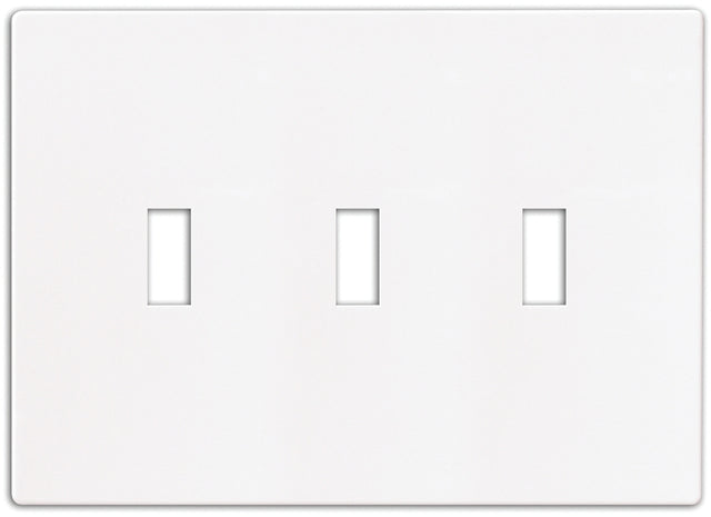 Eaton Wiring Devices PJS3W Wallplate, 4-7/8 in L, 6-3/4 in W, 3 -Gang, Polycarbonate, White, High-Gloss