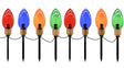 Hometown Holidays 92601 Light Stake Yard, 18 in L, Yard Decor, PVC, Blue/Gold/Green/Red, Shiny, Pack of 6