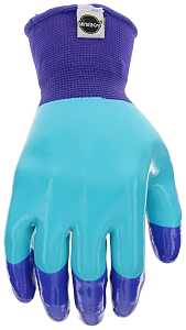 Miracle-Gro MG30855-W-SM Breathable Garden Gloves, Women's, S/M, Latex Coating, Rubber Glove, Blue