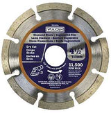 Vulcan 937421OR Diamond Blade, 4.5 in Dia, 7/8 in Arbor, Synthetic Industrial Diamond and 2% Cobalt Cutting Edge