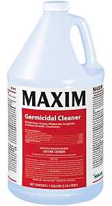 Maxim 041000-41 Germicidal Cleaner, 1 gal, Liquid, Lemon, Yellow, Pack of 4