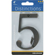 HILLMAN Distinctions 4 in. Bronze Zinc Die-Cast Screw-On Number 5 1 pc, Pack of 3