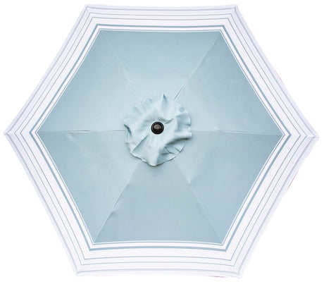 Seasonal Trends 59794 Tilt/Crank Market Umbrella, 94.4 in H, 106.2 in W Canopy, 106.3 in L Canopy, Hexagonal Canopy