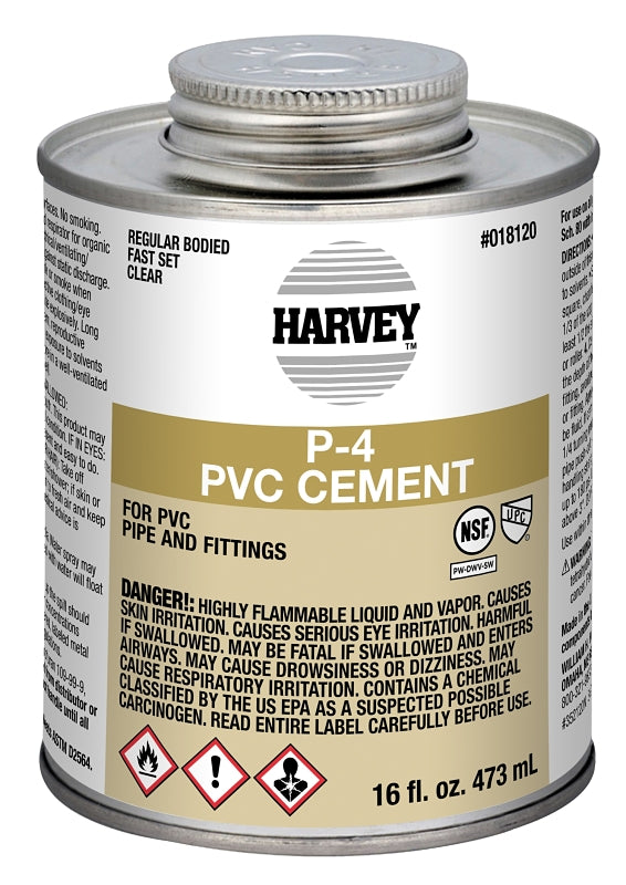 Harvey 18120-12 Regular-Bodied Fast Set Cement, 16 oz Can, Liquid, Clear
