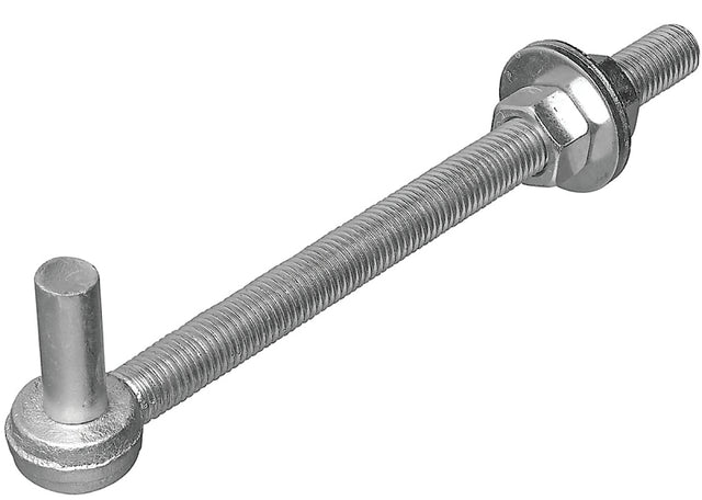 National Hardware N130-674 Series Full Threaded Bolt Hook, 0.68 in Dia, 12 in L, Steel, Zinc-Plated