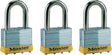 Master Lock 5TRILFPF Padlock, Keyed Alike Key, 3/8 in Dia Shackle, 1-1/2 in H Shackle, Boron Alloy Shackle, Steel Body