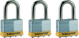 Master Lock 5TRILFPF Padlock, Keyed Alike Key, 3/8 in Dia Shackle, 1-1/2 in H Shackle, Boron Alloy Shackle, Steel Body