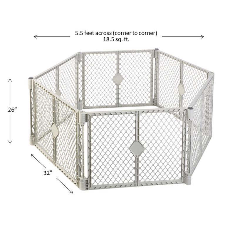 North States Superyard Gray 26 in. H X 18.5 in. W Plastic Child Safety Gate