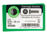 HILLMAN 5/16 in. X 4 in. L Stainless Steel Carriage Bolt 25 pk