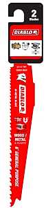 Diablo DS0614BGP2 Reciprocating Saw Blade, 6 in L, 8/14 TPI
