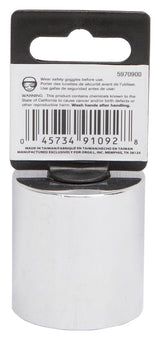 Vulcan MT6525893 Drive Socket, 1-1/4 in Socket, 1/2 in Drive, 12-Point, Chrome Vanadium Steel, Chrome