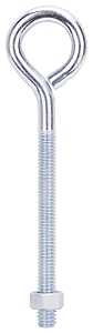 ProSource LR279 Eye Bolt, 7.8 mm Thread, Machine Thread, 3 in L Thread, 1-5/16 in Dia Eye, 222 lb Working Load, Steel, Pack of 10