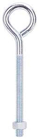 ProSource LR279 Eye Bolt, 7.8 mm Thread, Machine Thread, 3 in L Thread, 1-5/16 in Dia Eye, 222 lb Working Load, Steel, Pack of 10