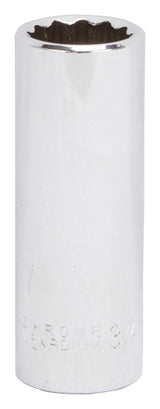 Vulcan MT6528525 Drive Socket, 3/4 in Socket, 1/2 in Drive, 12-Point, Chrome Vanadium Steel, Chrome