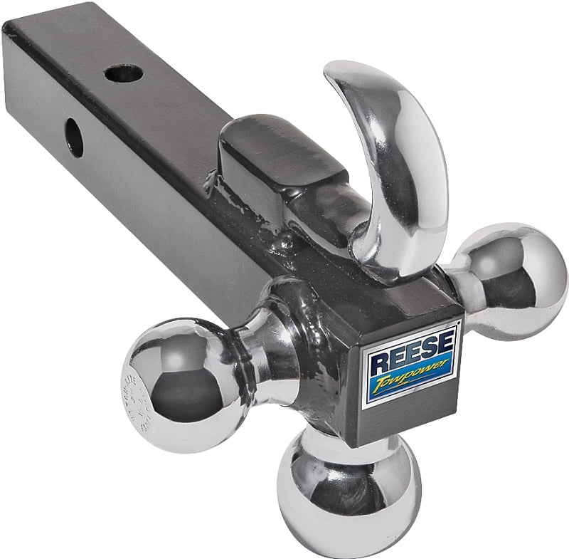 REESE TOWPOWER 7031400 Ball Mount, 1-7/8, 2, 2-5/16 in Dia Hitch Ball, Steel, Chrome