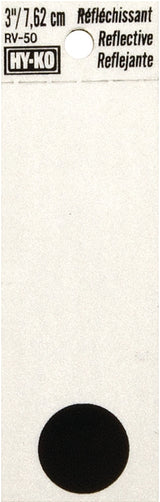 Hy-Ko RV-25/. Reflective Sign, Character: ., 2 in H Character, Black Character, Silver Background, Vinyl, Pack of 10