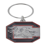 HILLMAN NCAA Tempered Steel Gray Split Ring Keychain, Pack of 3