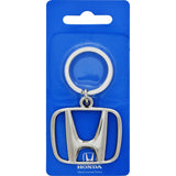 HILLMAN Honda Metal Silver Decorative Keychain, Pack of 3