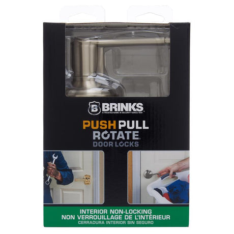 Brinks Push Pull Rotate Glenshaw Satin Nickel Passage Lever KW1 1.75 in.